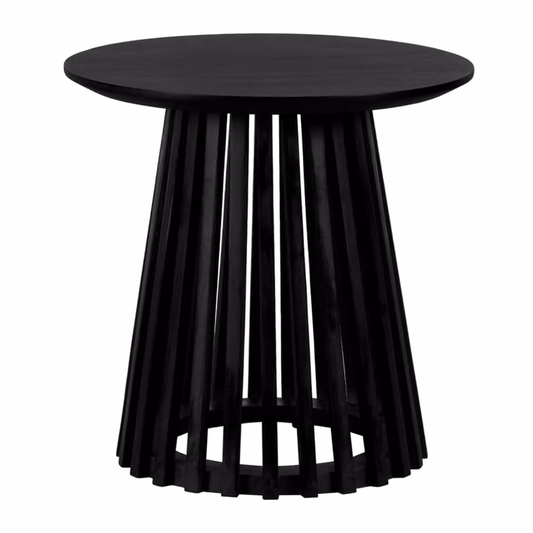 Lewis & Loft Bijzettafel Levi - FSC® mangohout - Rond - Zwart - Diameter: 50 cm