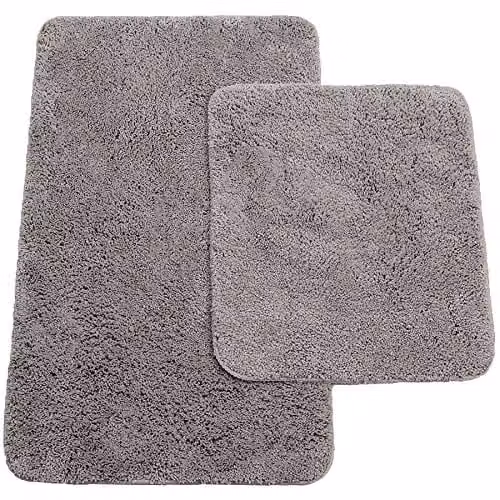 Brandsseller Badkamermatten set van 2, Antraciet, B: 80 cm, D: 50 cm en B: 50 cm, D: 45 cm
