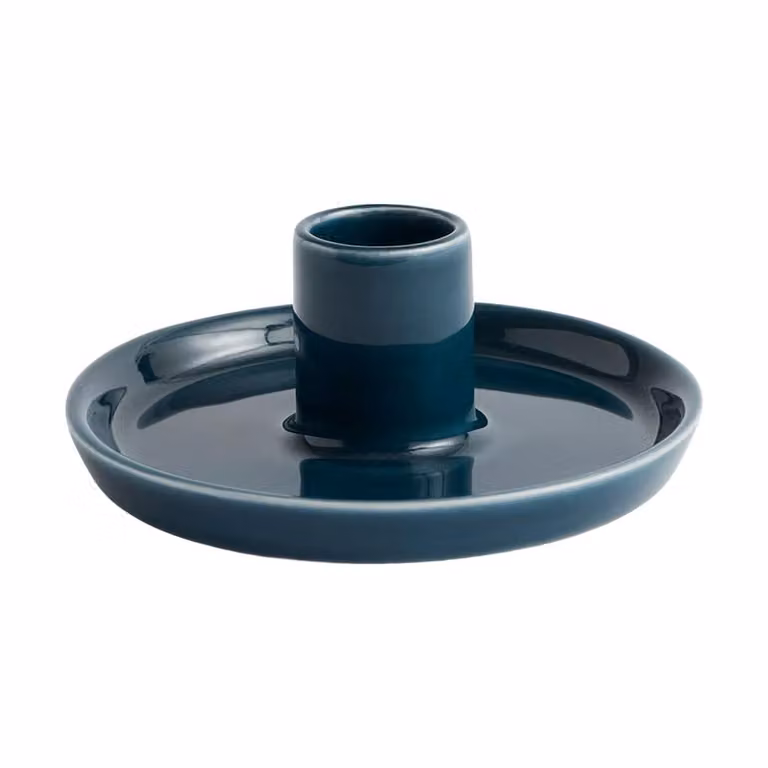 HAY Disc kaarsenhouder Donkerteal, klein, Ø10 x 4,8 cm