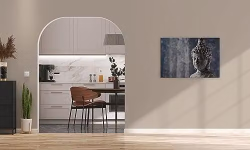 A.S. Création Canvas afbeelding Azië Boeddha-figuur blauw grijs B: 90 cm, H: 60 cm