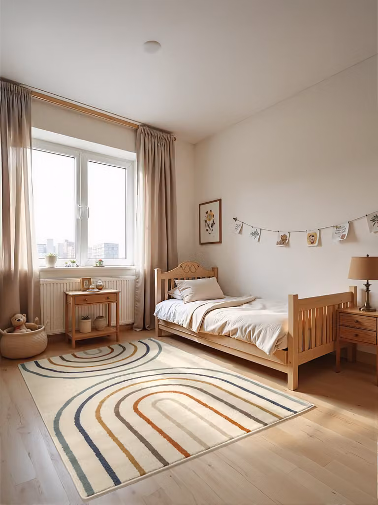 home24 Kinderkleed Double Rainbow beige multicolour B: 120 cm, L: 170 cm