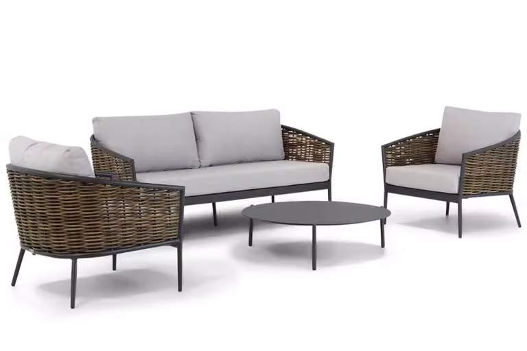 Coco Lanai/Pacific 100 loungeset 4-delig met aluminium frame en kussens in beige of grijs