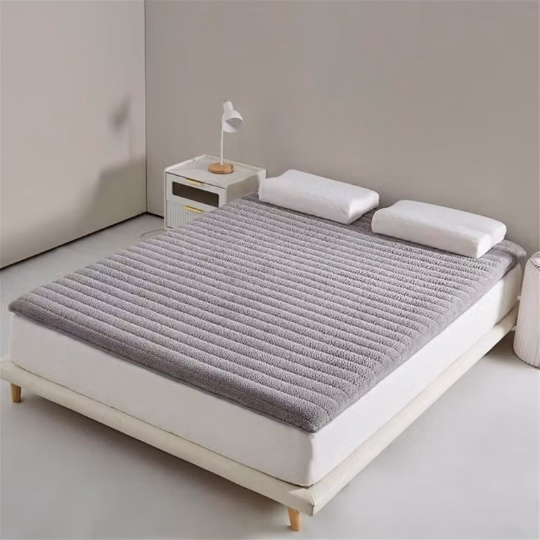 Tatami Futon Matras - Comfortabele Vloermatras van Huidvriendelijke Pluche Stof - Grijs - B/D: 120 x 200 cm