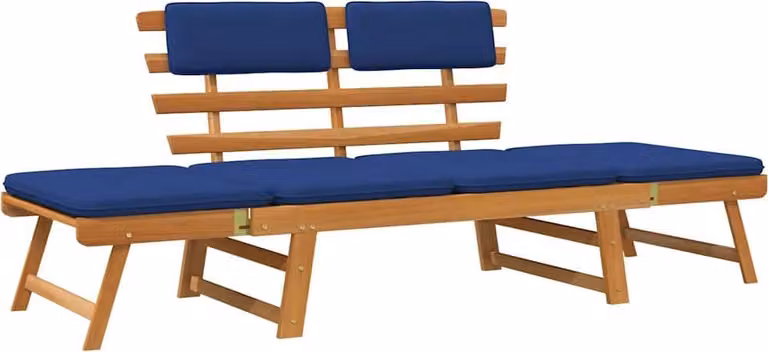 vidaXL Tuinbank met kussens 2-in-1 van massief acaciahout, 190 cm