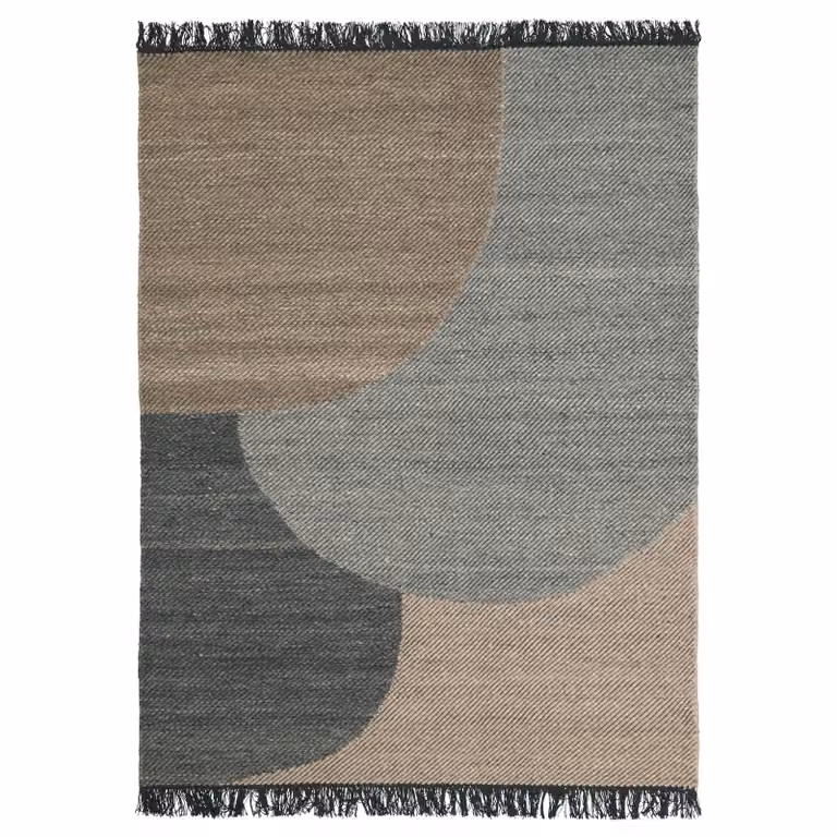 Linie Design Vloerkleed Eik Wollen Charcoal 170 x 240 cm