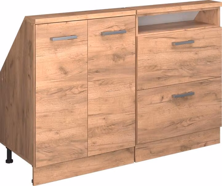 Vicco R-Line Keukenkast voor schuine wand, Krachtige eik goud, Set van 2, Model 58110