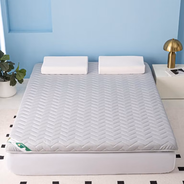 Japanse Futon Matras Grijs - Opvouwbare Tatami Matras Topper - B/D: 130 x 190 cm