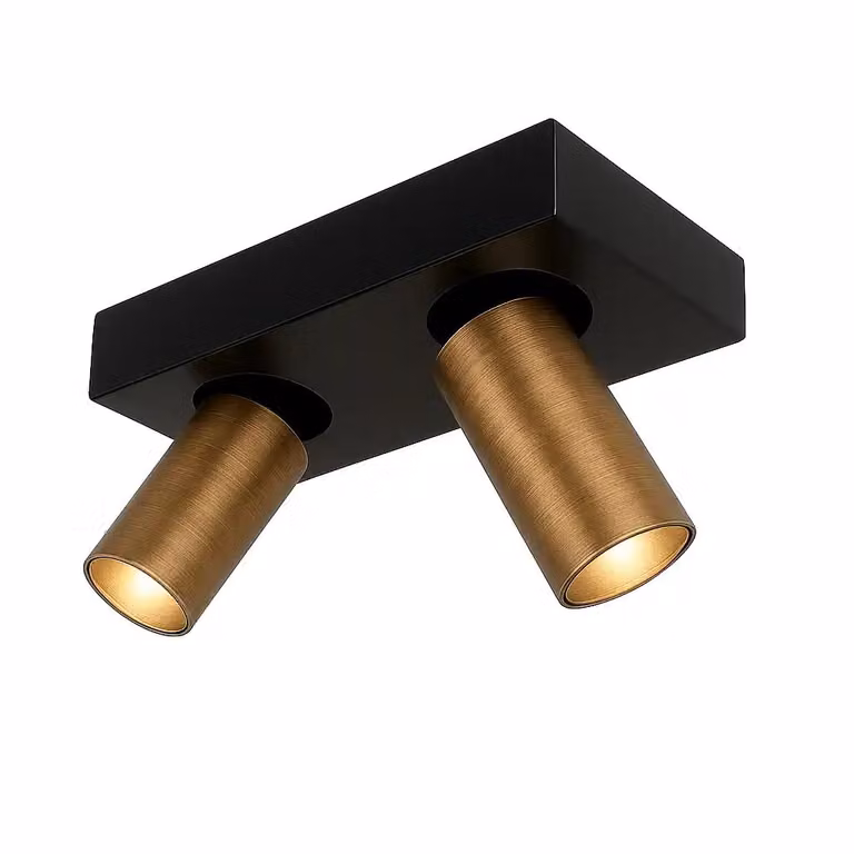 Highlight Eliano 2-lichts moderne plafondspot zwart brons koper met GU10 fitting