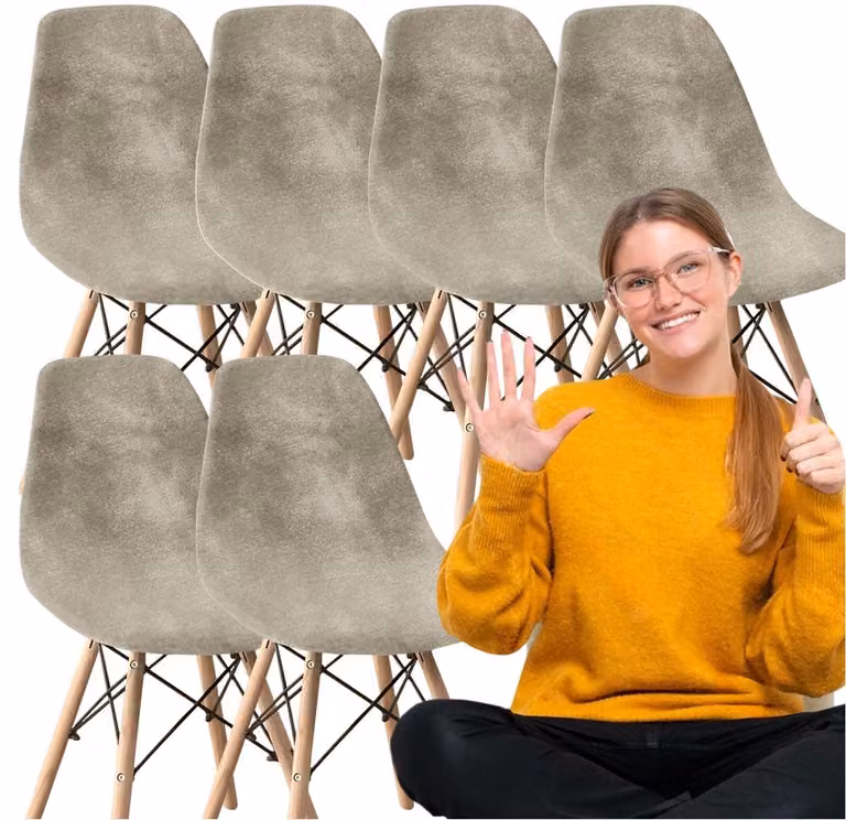 6x Luxe Velours Stoelhoezen met Scandinavisch Design voor Eetkamerstoelen