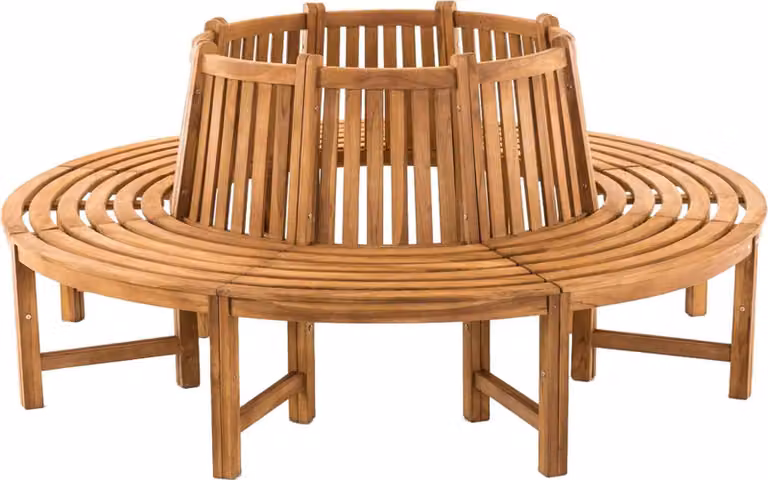 CLP Trading Baumbank Novum ronde tuinbank, kleur: teak, Hoogte: 200 cm