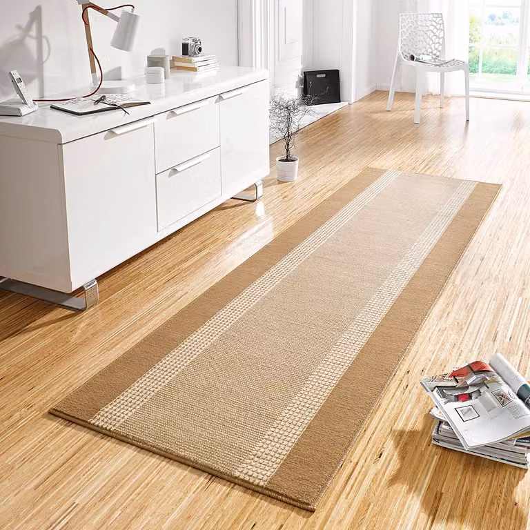 home24 Loper Band beige gestreept B: 80 cm, L: 500 cm