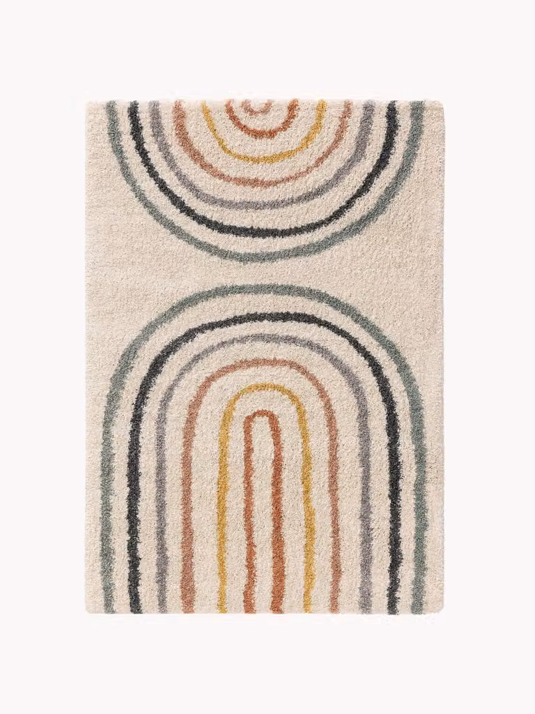 Benuta Kindervloerkleed Gobi met regenboogmotief van polyester