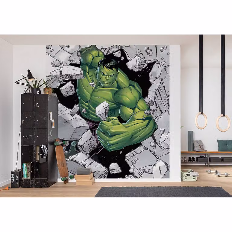 home24 Fotobehang Hulk Breaker Abstract Multicolour Groen Breedte: 250 cm, Hoogte: 280 cm