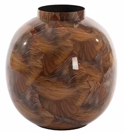Light en Living Milos Decoratieve Glazen Vaas - Bruin - Ø 26 x 27 cm