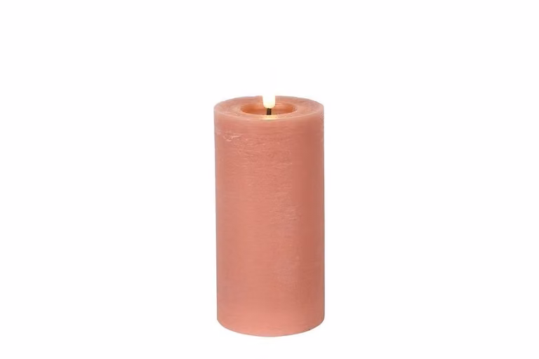 Countryfield Led kaars Lyon roze H 15 cm B 7,5 cm