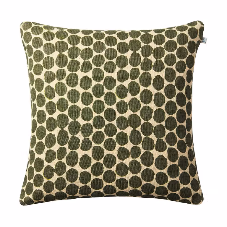 Chhatwal & Jonsson Dot Ari kussenhoes Beige-cactus green 50 x 50 cm