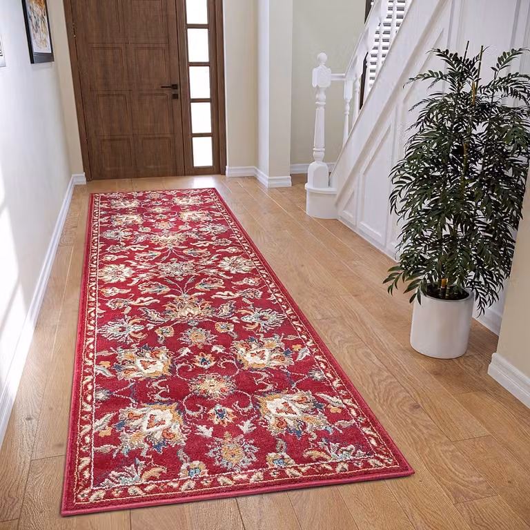 home24 Oosters vloerkleed Caracci rood Breedte: 80 cm, Lengte: 240 cm