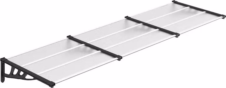 vidaXL Overkapping voor deur, zwart en transparant, 297,5 x 90 cm, polycarbonaat