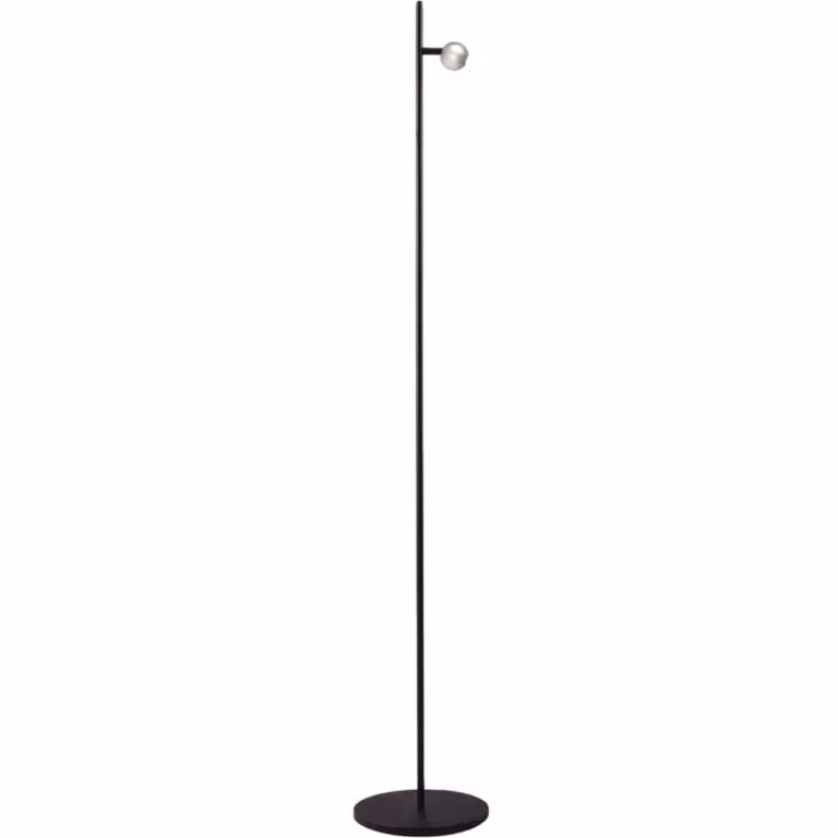 Masterlight Vloerlamp Talana zwart met nikkel en wit glas