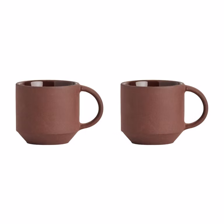 OYOY Yuka espressokopjes 2-pack Dark bruin