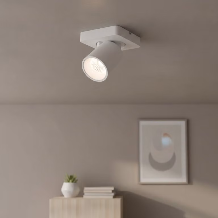Artdelight Laguna Led opbouwspot wit aluminium B: 10 cm, D: 10 cm