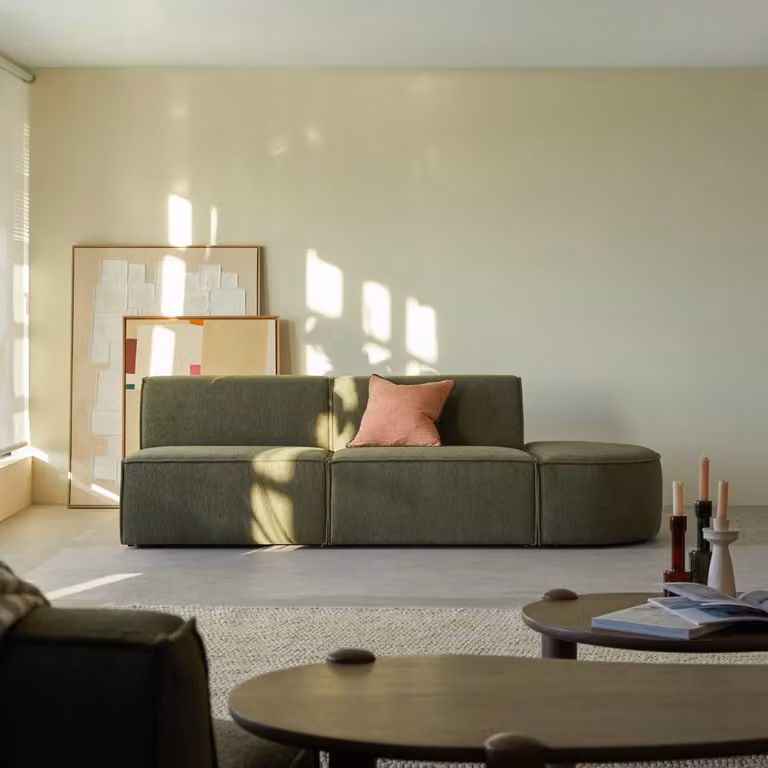 Tikamoon Dario Modulaire 2-zits Bank - Groen - Stoffen bekleding