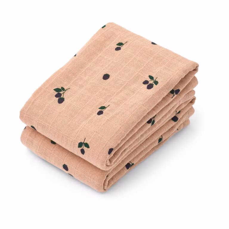 Liewood Lewis mousseline doek 2-pack Mini Berry-Pale tuscany 65 x 65 cm