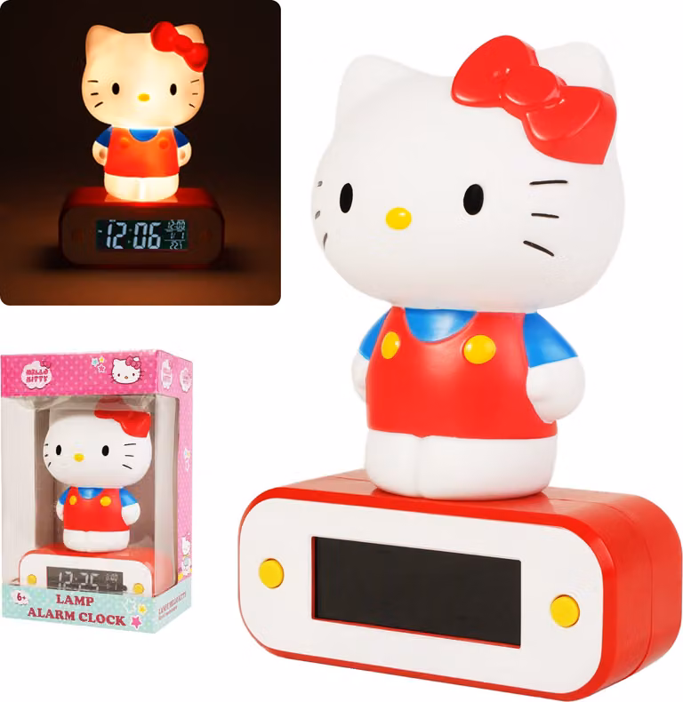 BigBen Hello Kitty wekker met LED-nachtlampje en USB-aansluiting