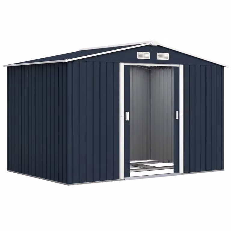 Outsunny metalen tuinhuis met ventilatierooster, houtskoolgrijs, B/D/H: 277 x 195 x 192 cm