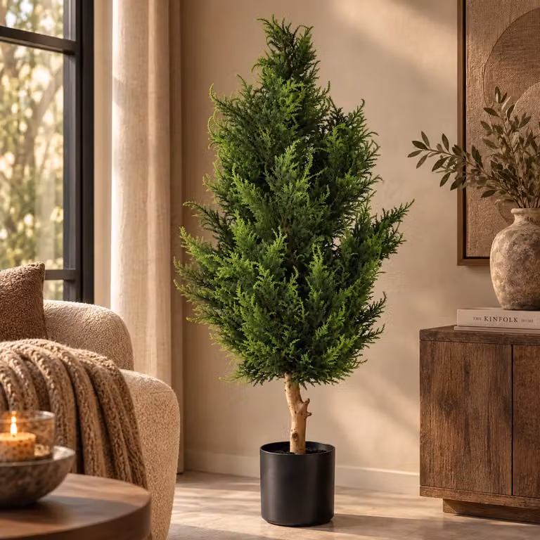 PTMD Kunstboom Ceder groen met plastic pot, Hoogte: 120 cm