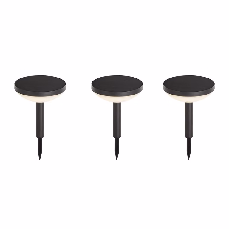 Qazqa Set van 3 Solar LED Prikspots Zwart IP44 met Grondpen voor Tuin en Terras