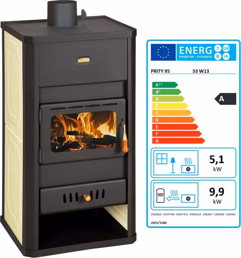 Prity S3 W13 Watervoerende houtkachel met 5,1 + 9,9 kW