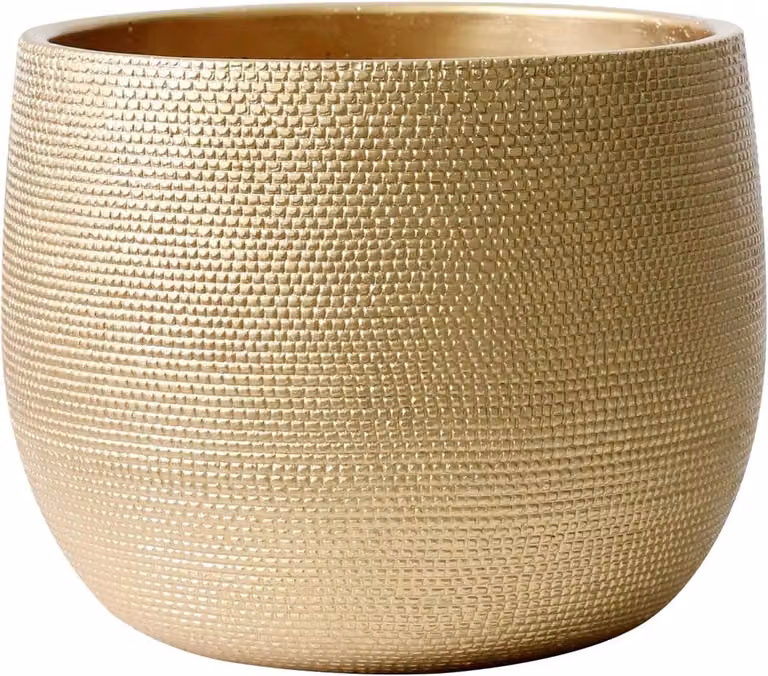 Barcelona Keramische Plantenpot Goud - 25 cm - Luxe Design voor Binnen en Buiten