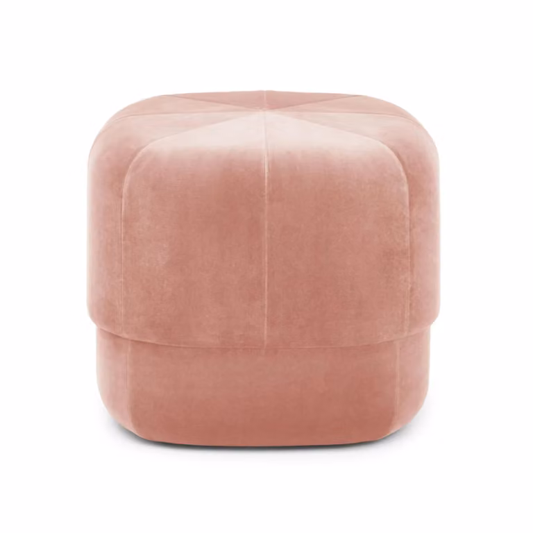 Normann Copenhagen Circus poef blush small van velvet stof in roze