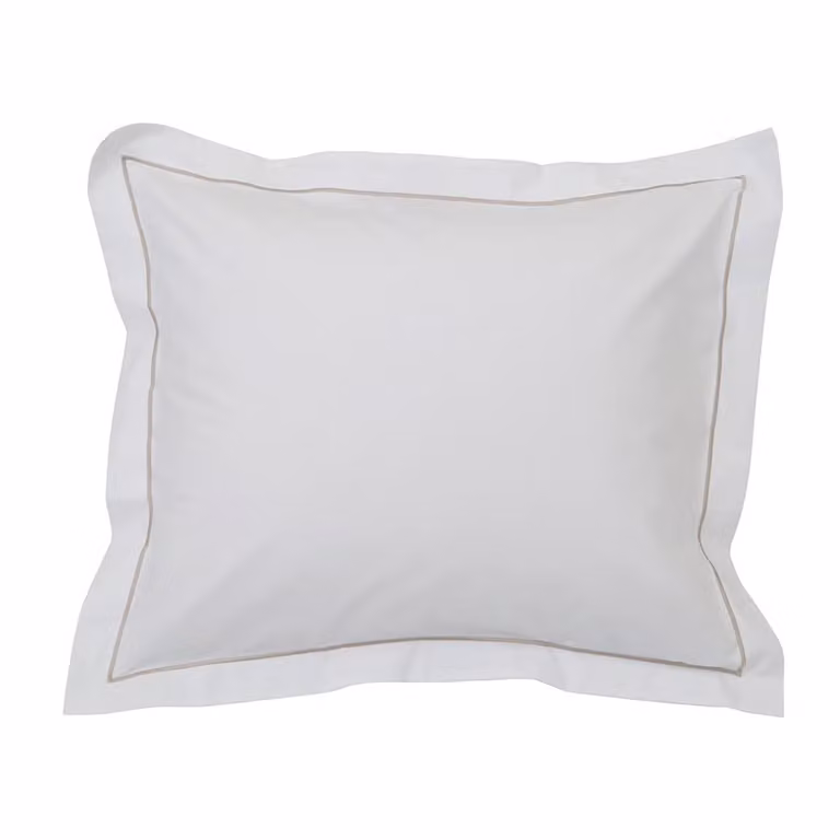 Lexington Hotel Percale kussensloop Wit-lichtbeige 50x90 cm