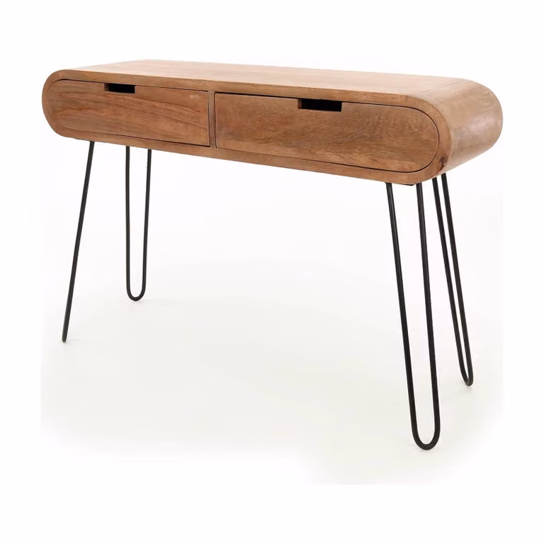 Nest of Nora Sidetable Mielo - Massief mangohout met 2 lades - Zand