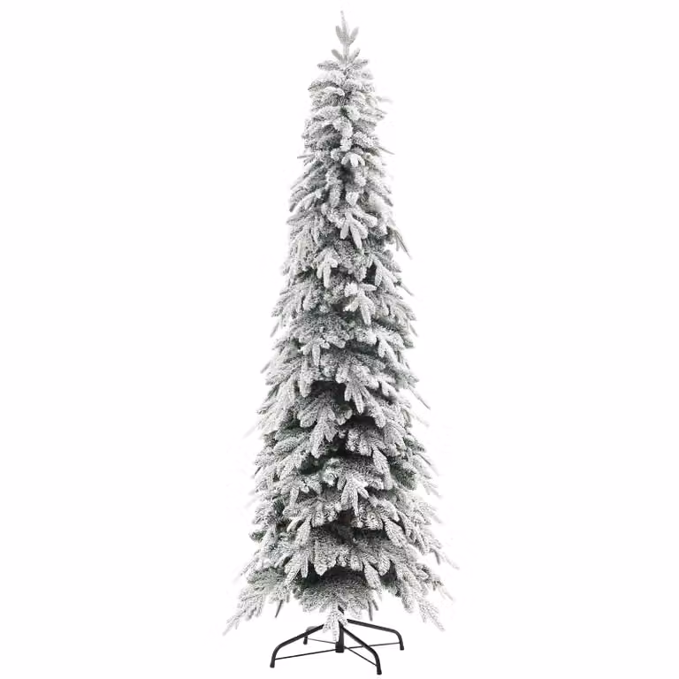 HOMCOM Kunstkerstboom met sneeuwlook, 210 cm hoog en 800 volle takken