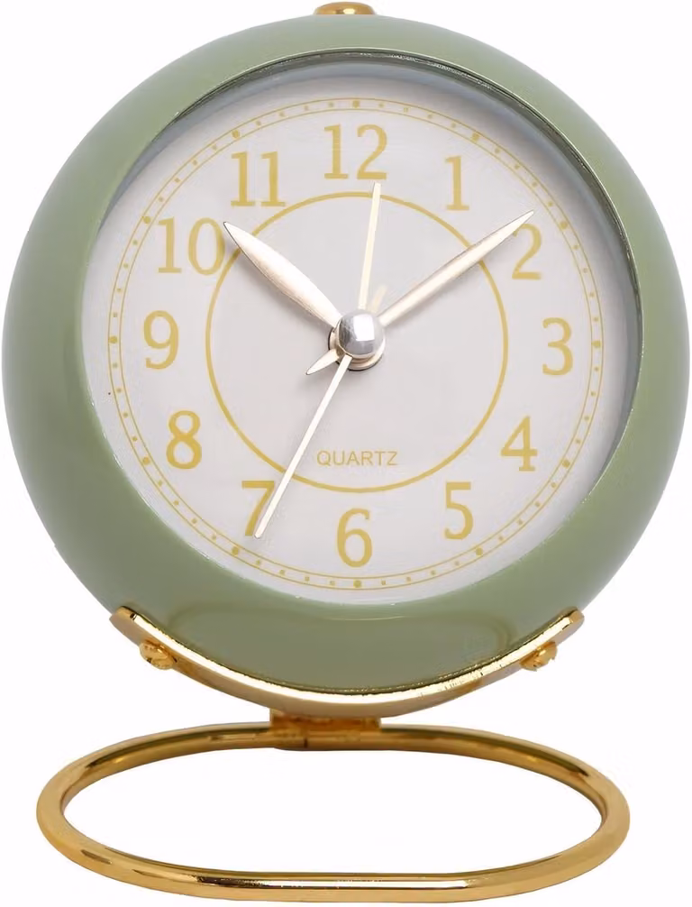 Analoge Vintage Quartz Wandklok met Nachtlampje voor Slaapkamer en Bureau