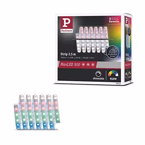 Paulmann MaxLED 500 LED-strip RGBW, 2,5 m, zilver