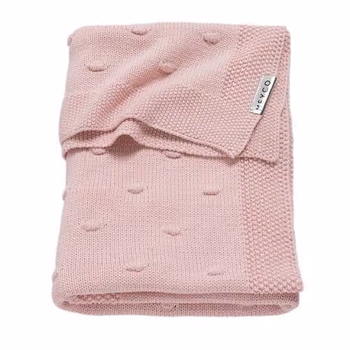 Meyco Knots wiegdeken roze 75 x 100 cm