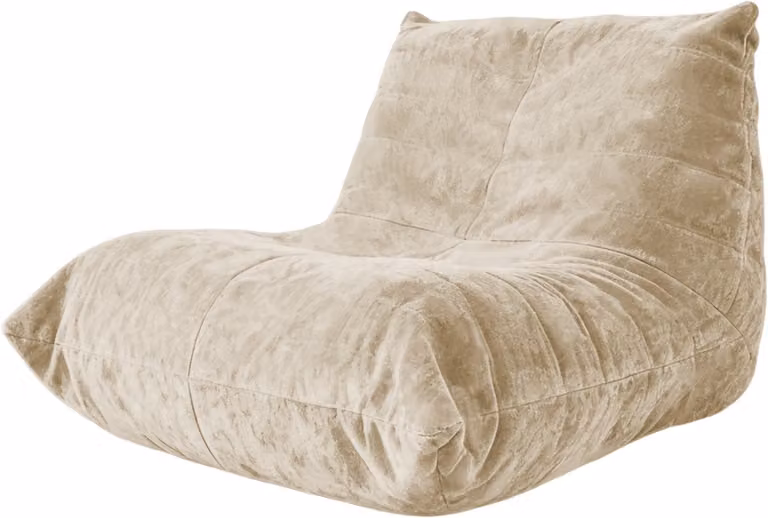 Ropilly Zitzak - Ergonomische Lounge Stoel met Rups Ontwerp in Beige Chenille voor Volwassenen