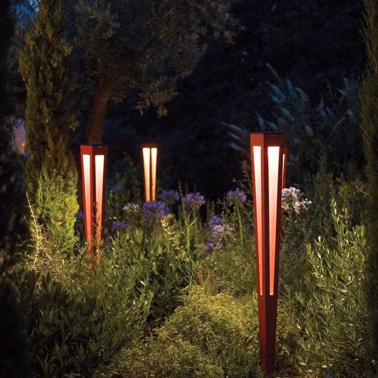 Les Jardins LED Solar Tuinlamp met Bewegingssensor en Aluminium - Grijs - Hoogte: 120 cm