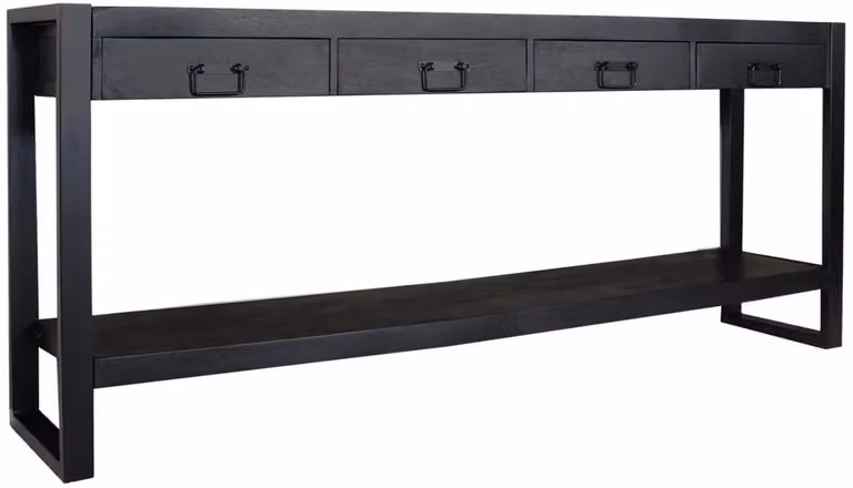 Lizzely Garden & Living Bijzettafel Vera zwart industrieel mangohout Breedte: 180 cm