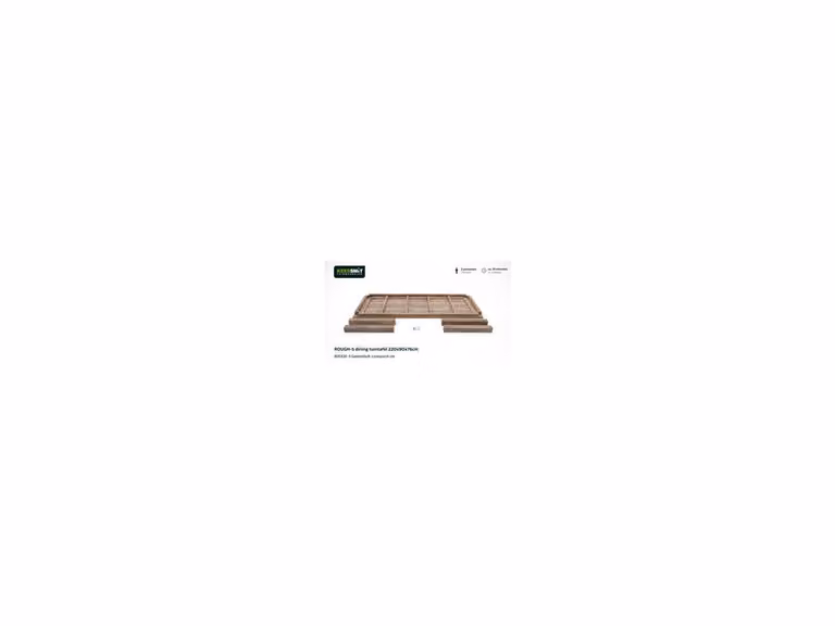 ROUGH Furniture Tuin eettafel ROUGH van teakhout, rechthoekig, bruin/grijs