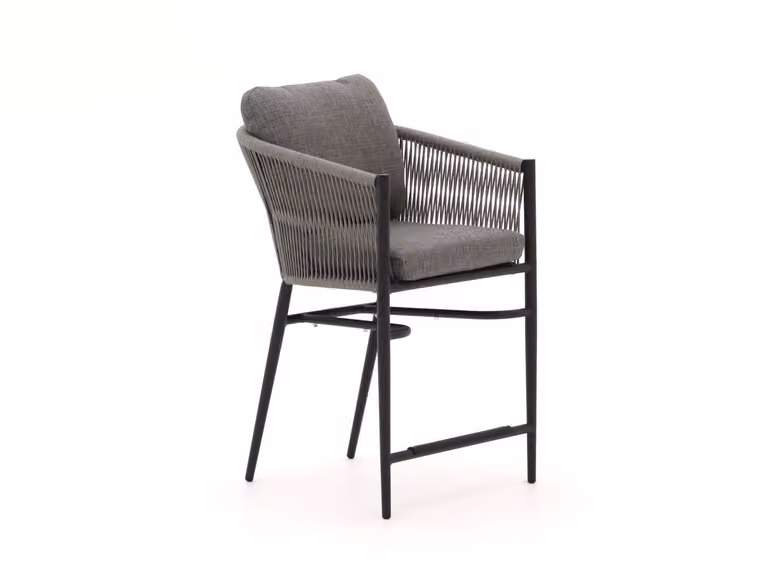 Bellagio Mineo Dining tuinstoel met armleunnen - Grijs/Zwart - Touw en Aluminium