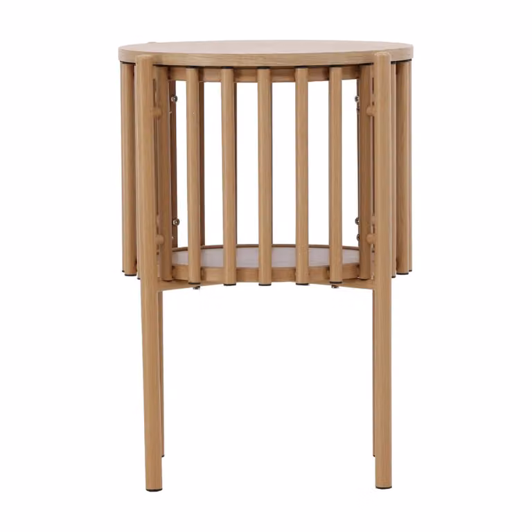 Nest of Nora Bijzettafel rond Scandinavisch design Nature Houtlook B: 45 cm, D: 65 cm
