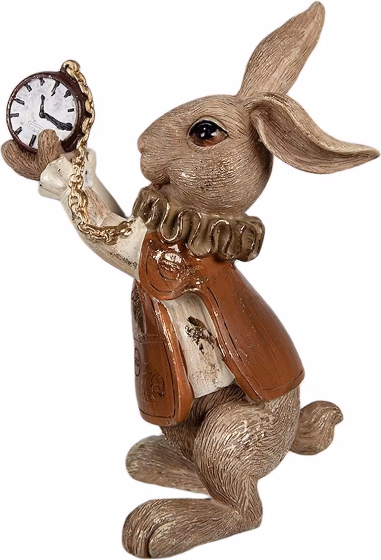 Clayre & Eef Beeld Konijn Bruin Polyresin 13 cm