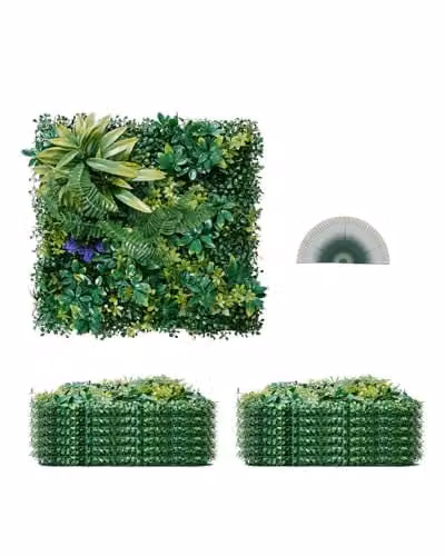 VEVOR Kunsthaag Wandpanelen, 12 stuks, Groen, B/D/H: 50,8 x 50,8 x 50,8 cm