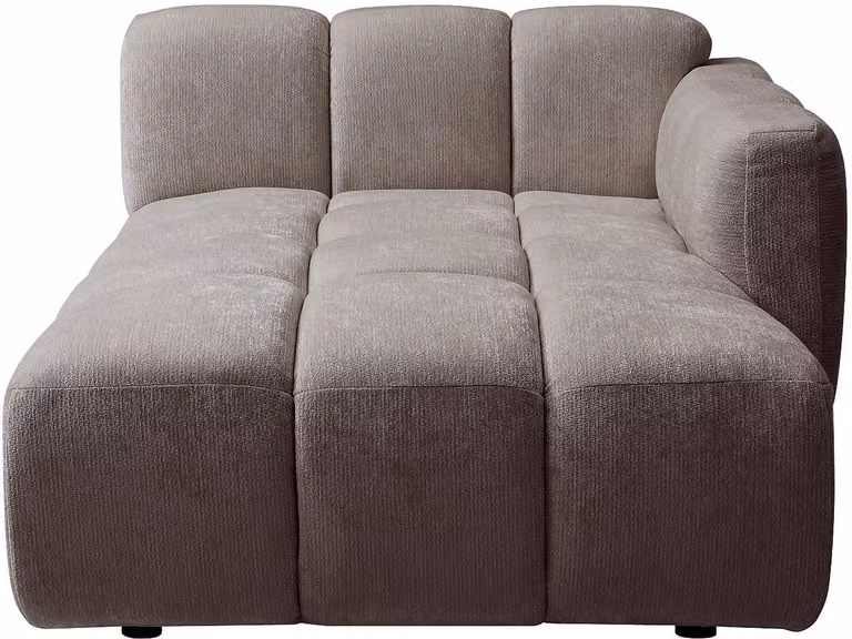 Carlivi Chaise longue rechts in getextureerde taupe stof