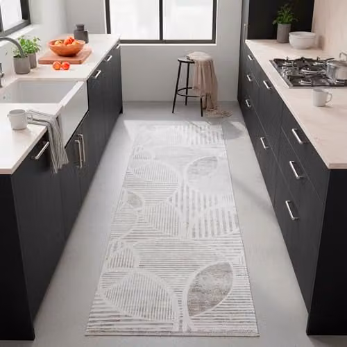 Tesso Living Kelim Gangloper Modern Laagpolig Tapijt Beige B/D: 80 x 215 cm